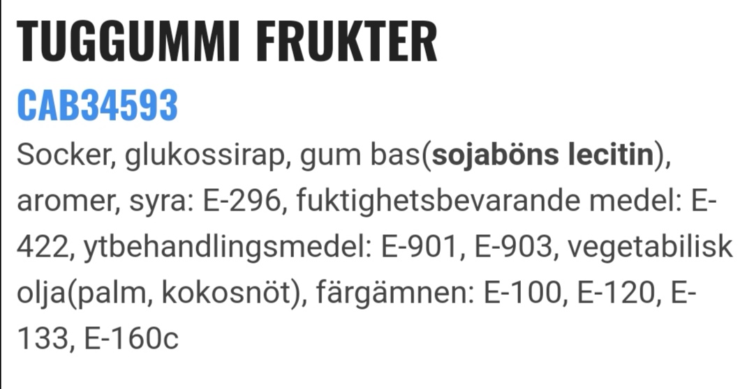 Tuggummi frukter