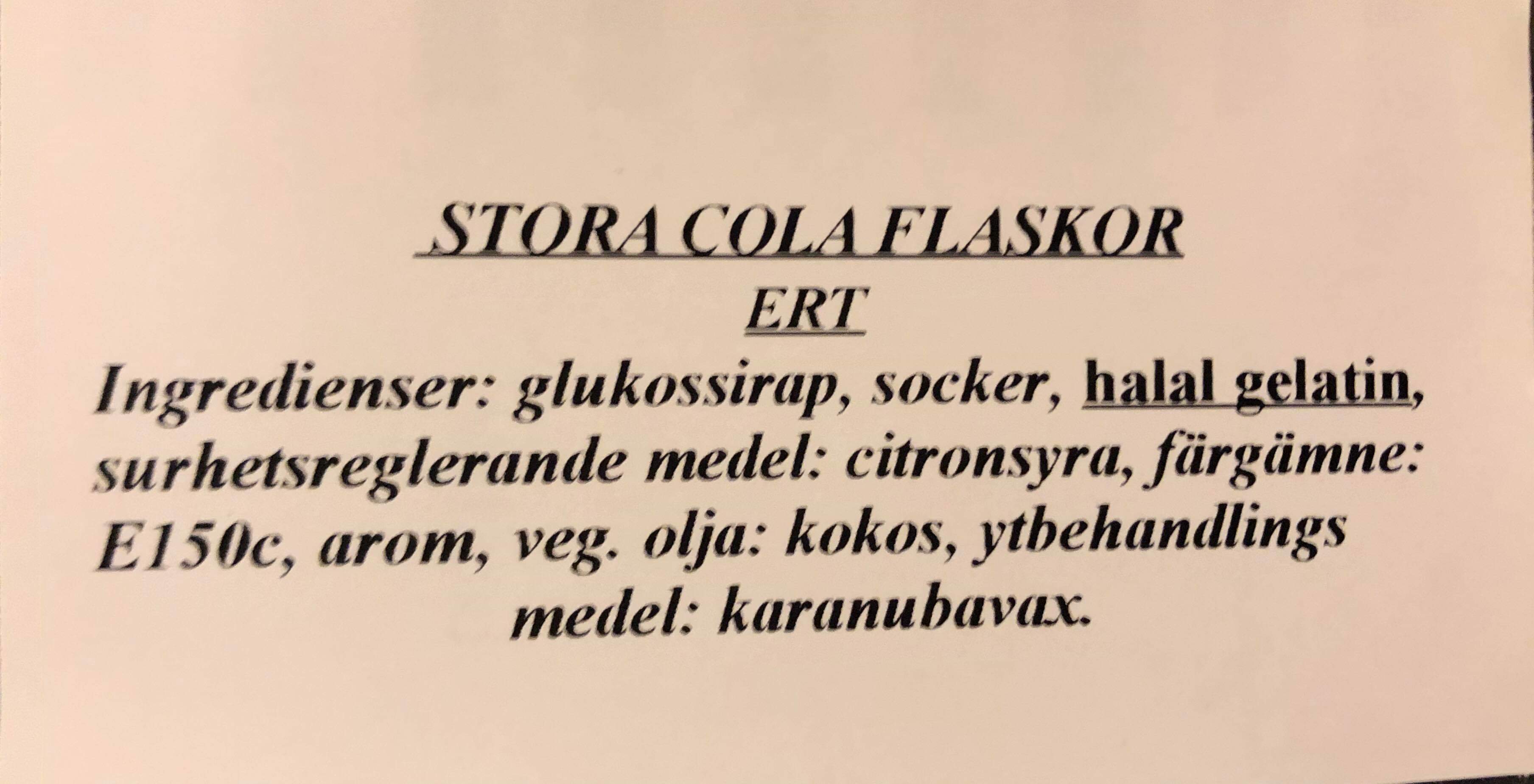 Stora cola flaskor