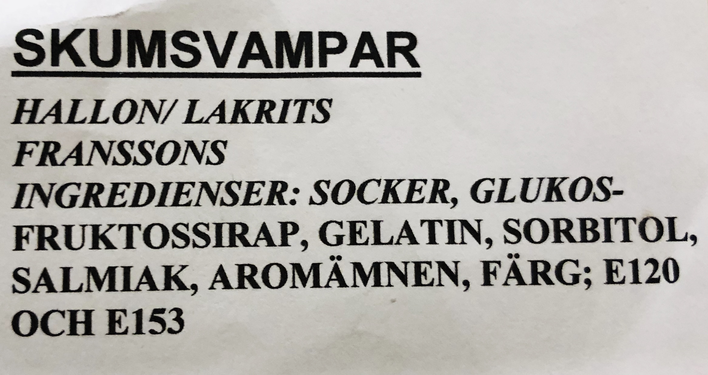 Skumsvamp hallon/lakrits