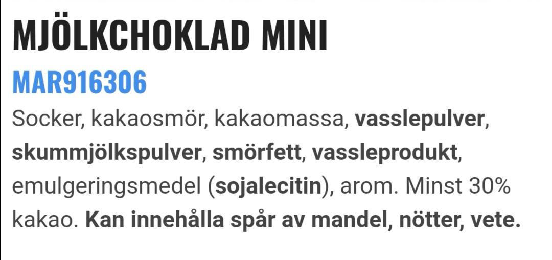 Mjlkchoklad mini