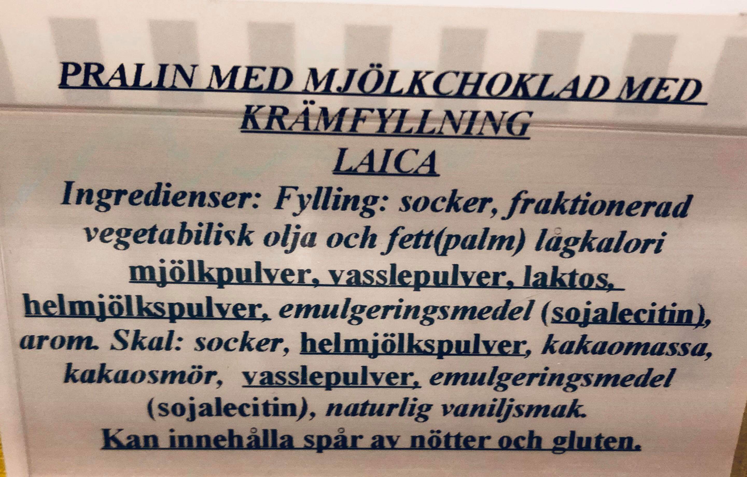 Pralin med mjlkchoklad och krmfylling