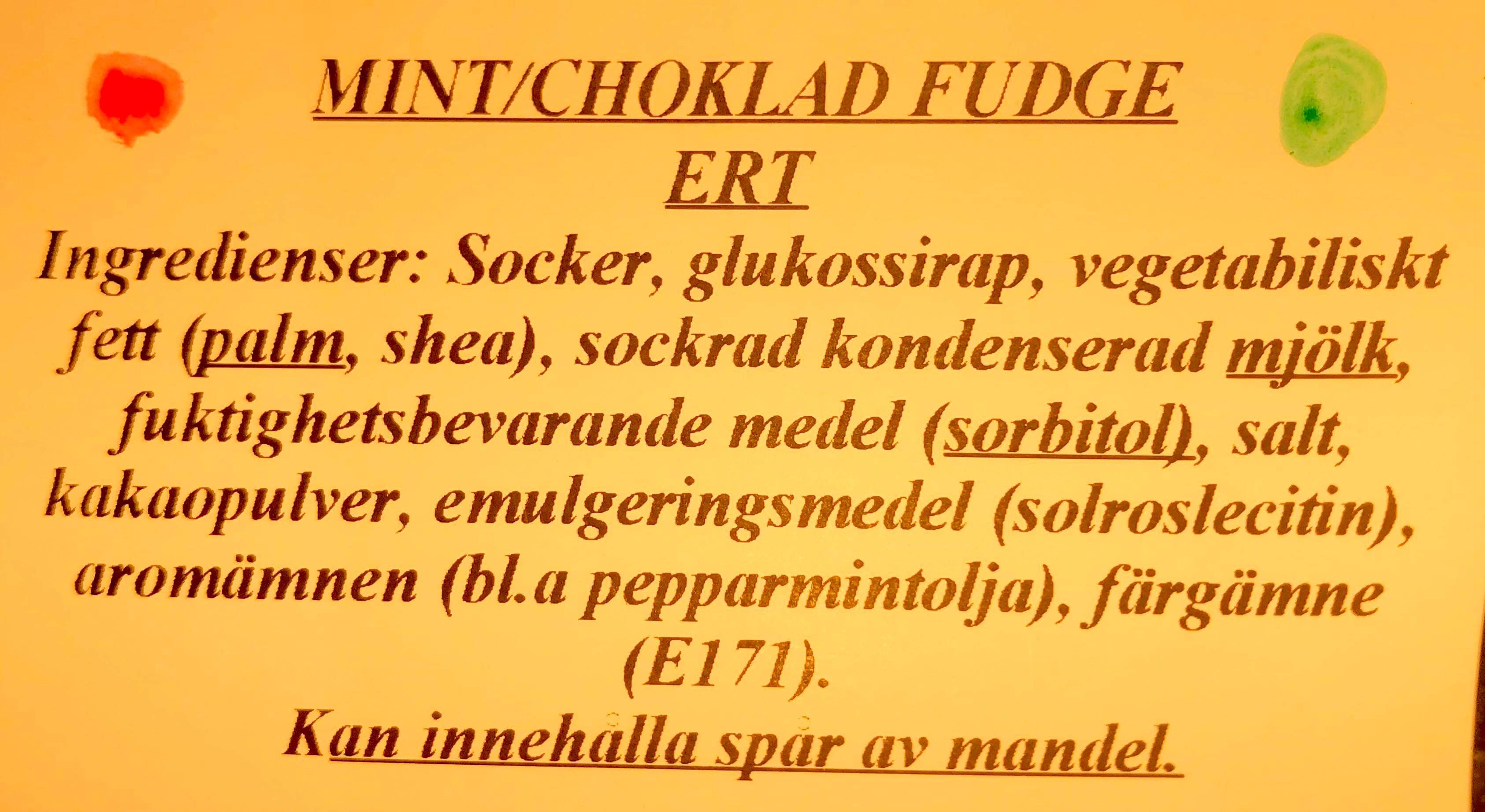 Mint/choklad fudge