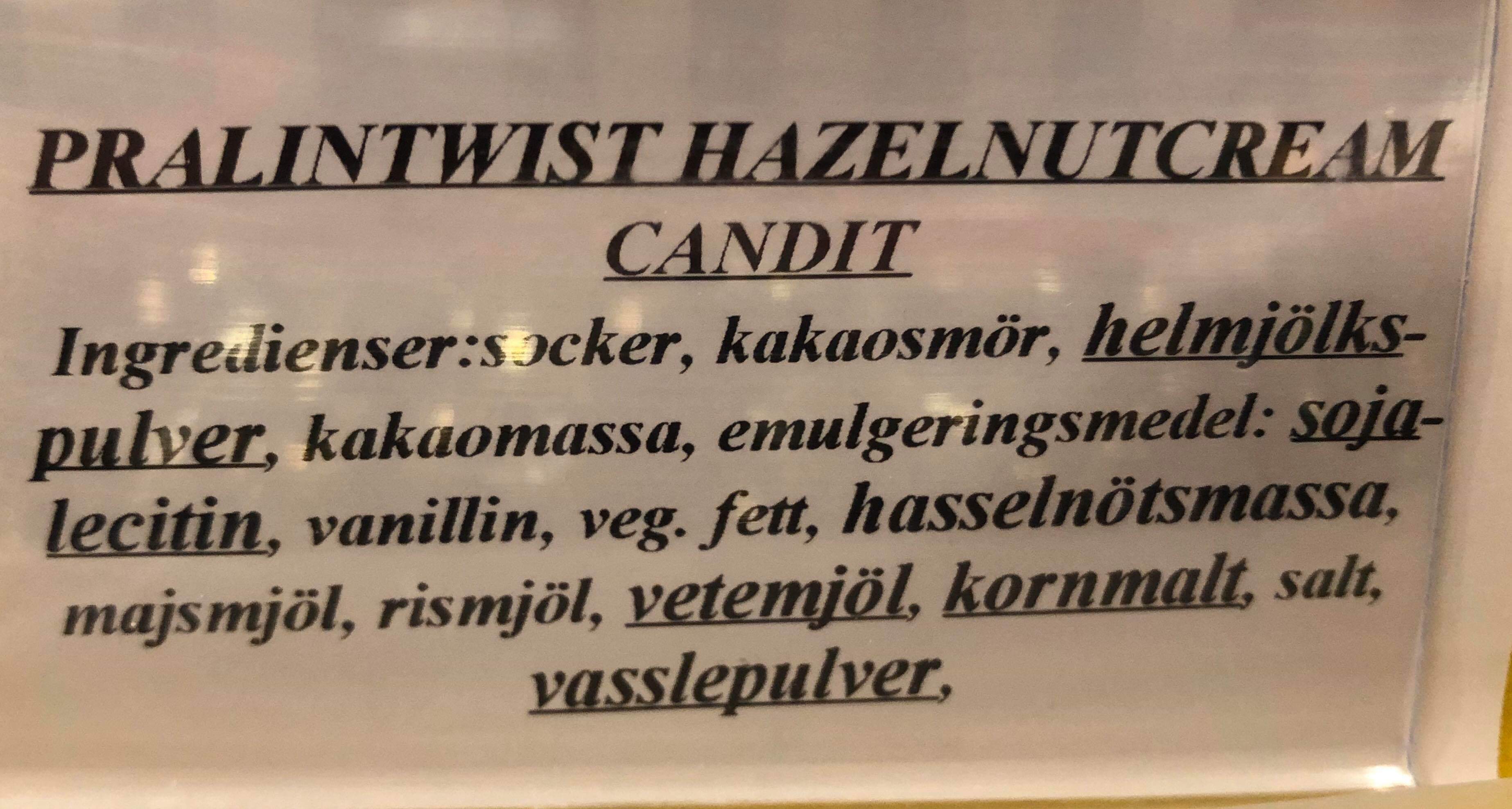Pralintwist hazelnutcream