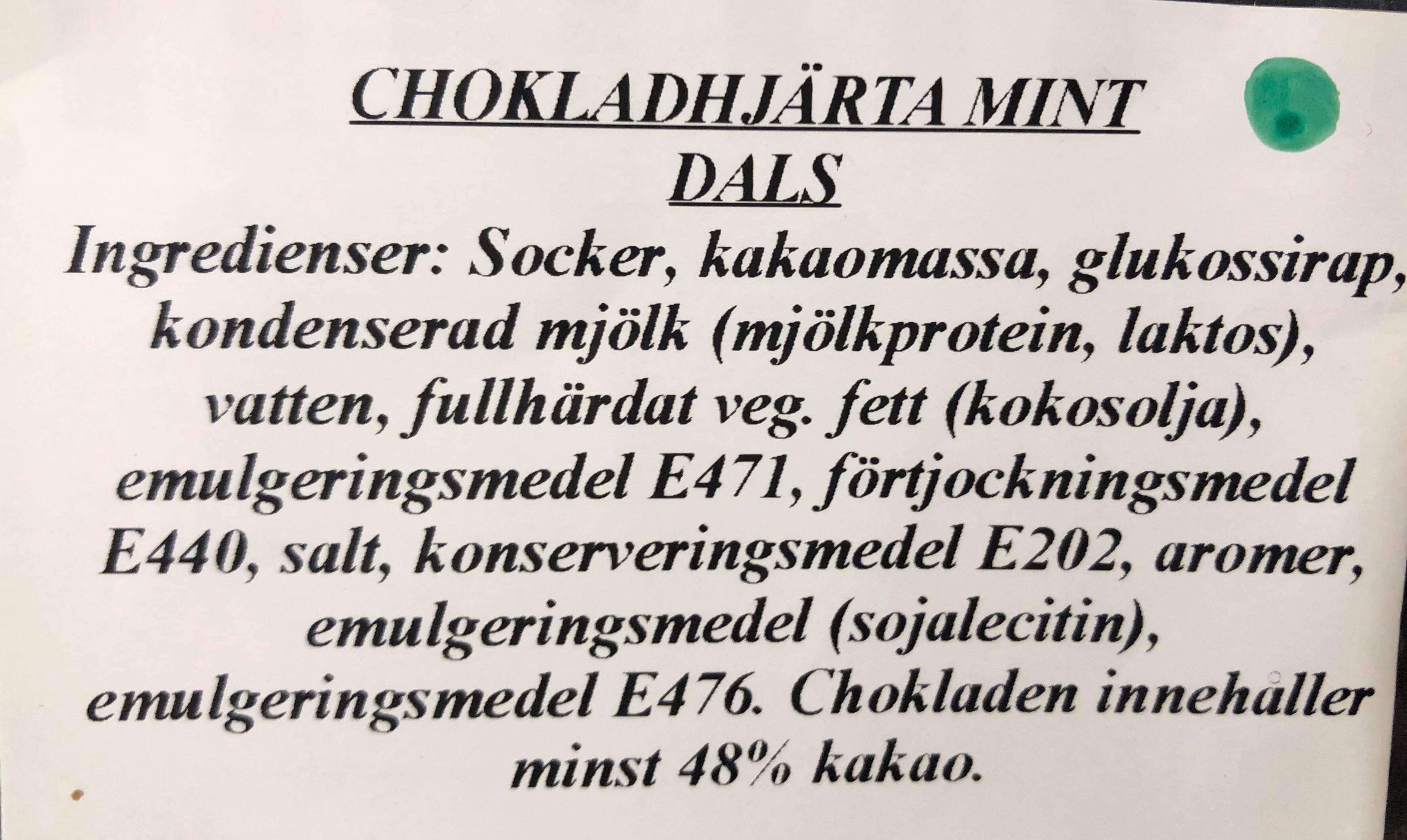 Choklad hjrtan mint