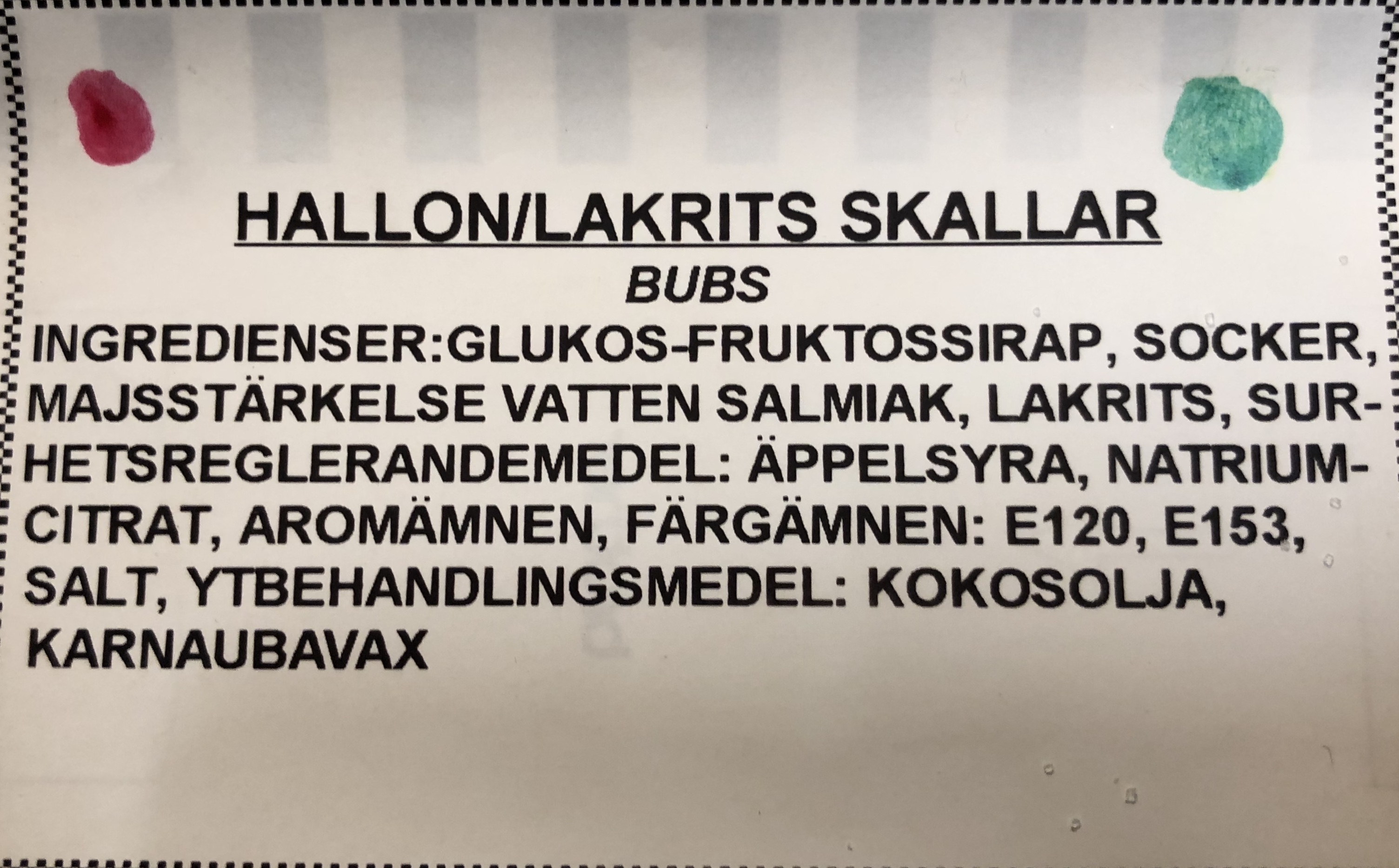 Hallon/lakrits skalle