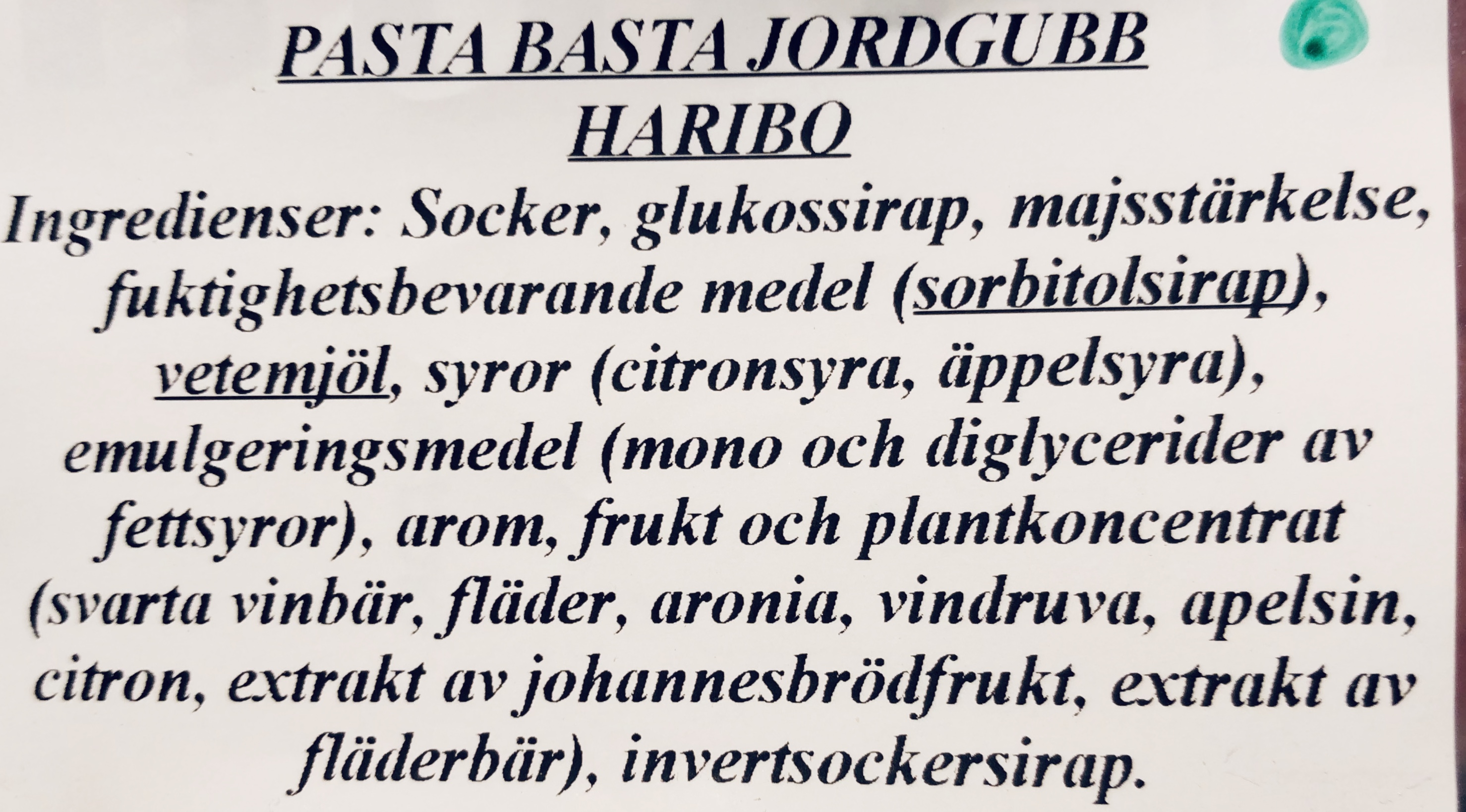 Pasta basta jordgubb