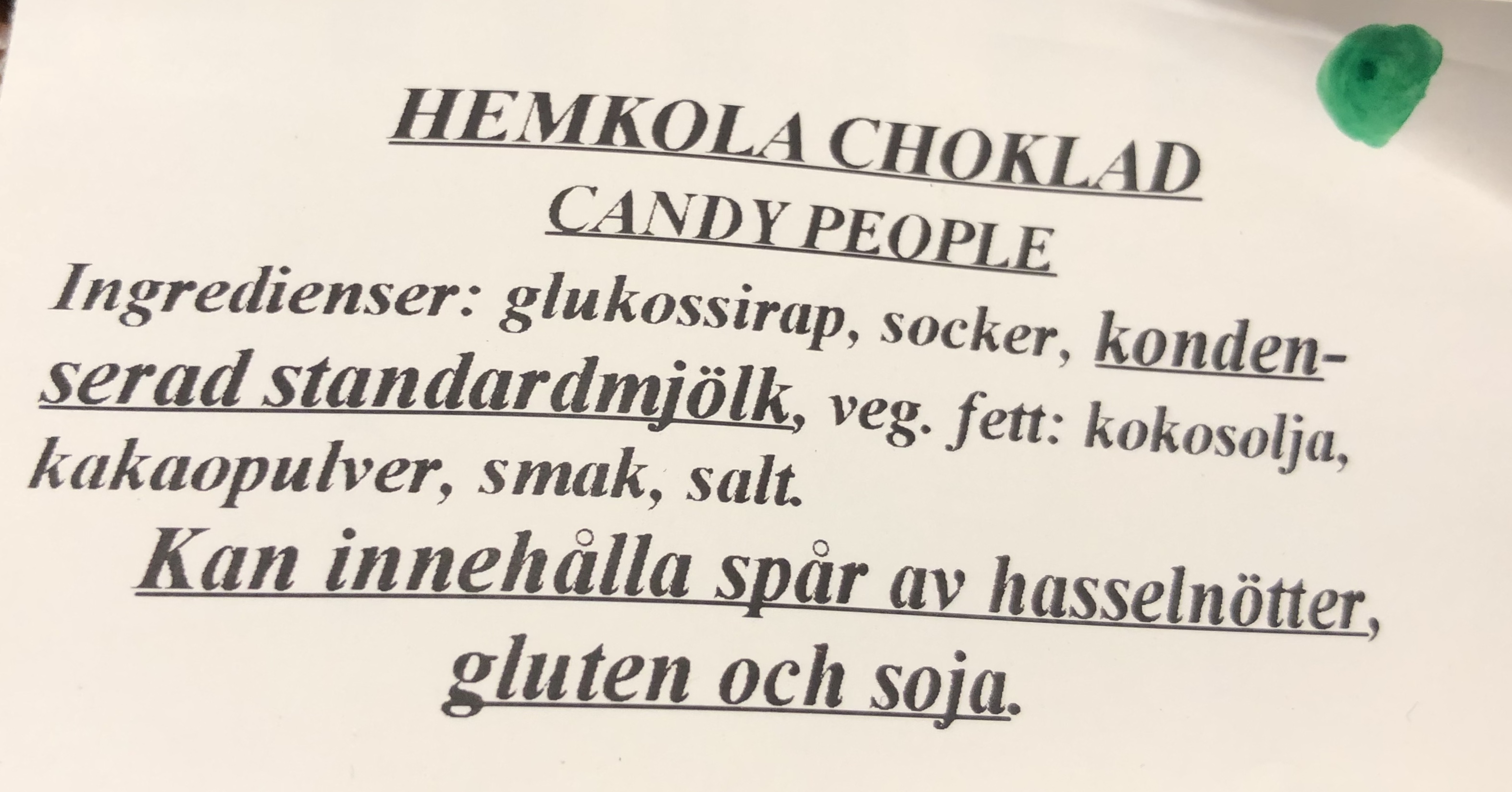 Hemskola choklad