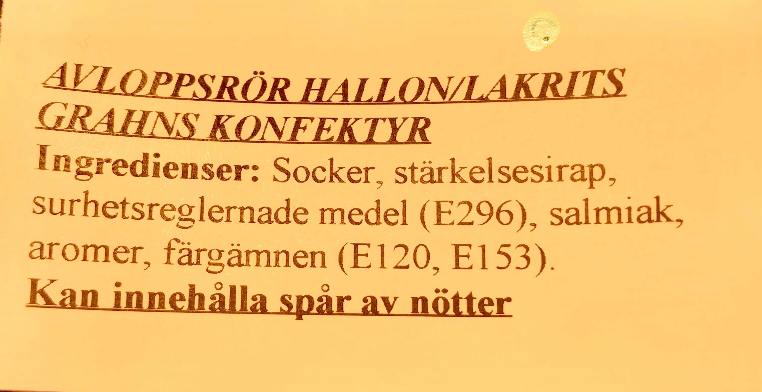 Avloppsrr hallon/lakrits