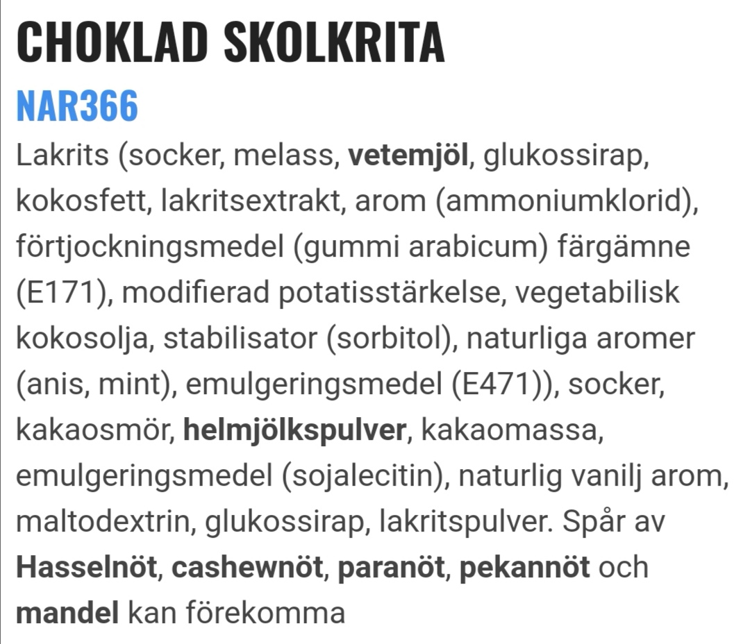 Choklad skolkrita