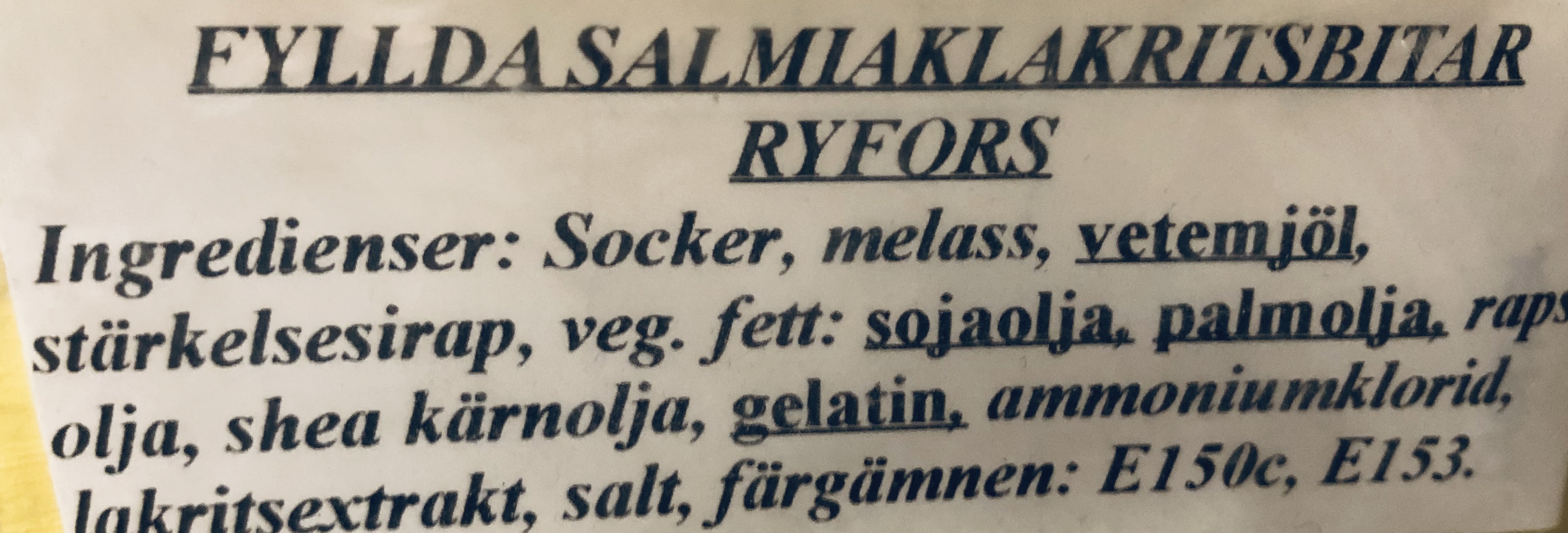 Fyllda salmiaklakrits bitar