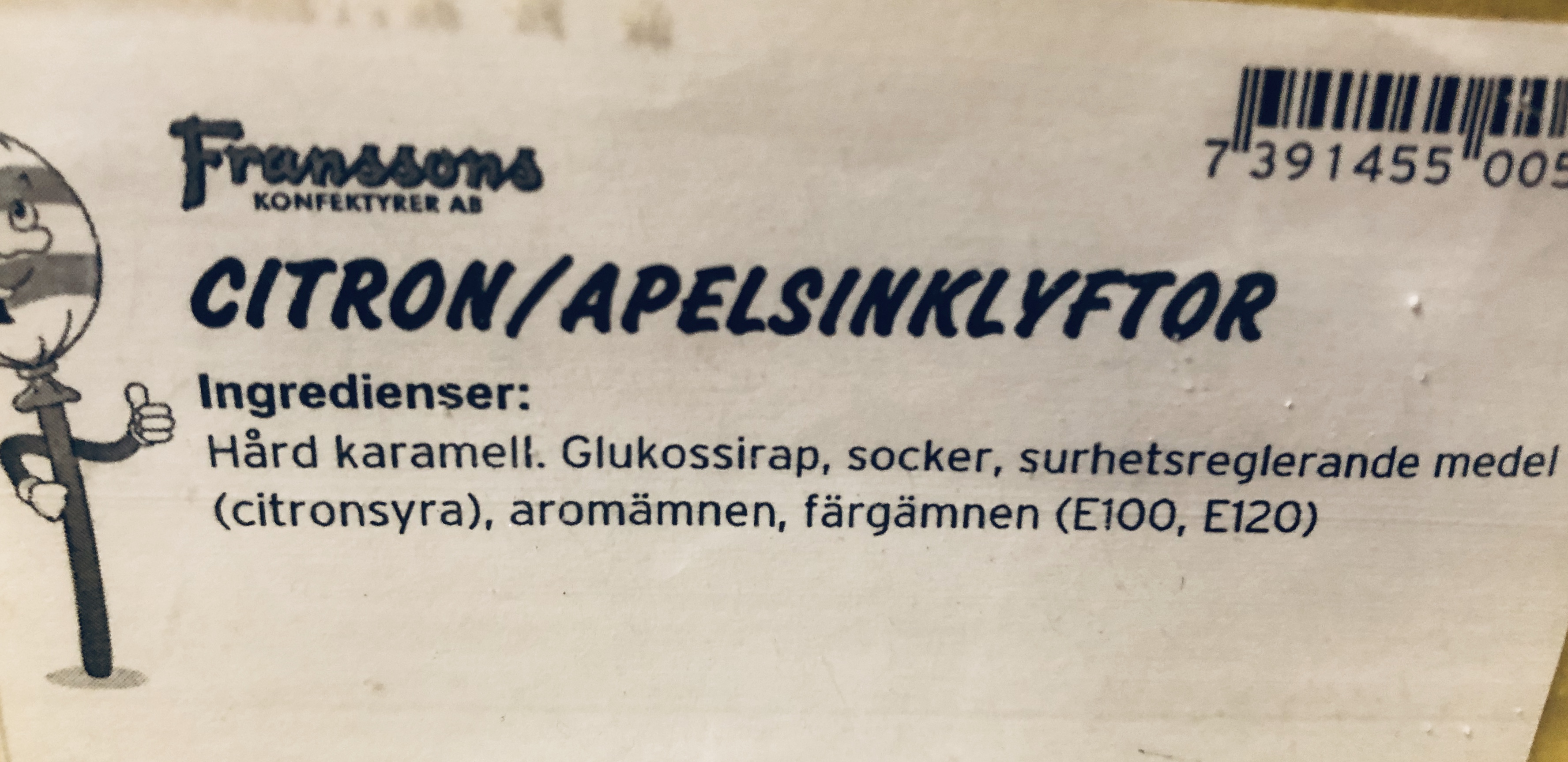 Citron/apelsin klyftor