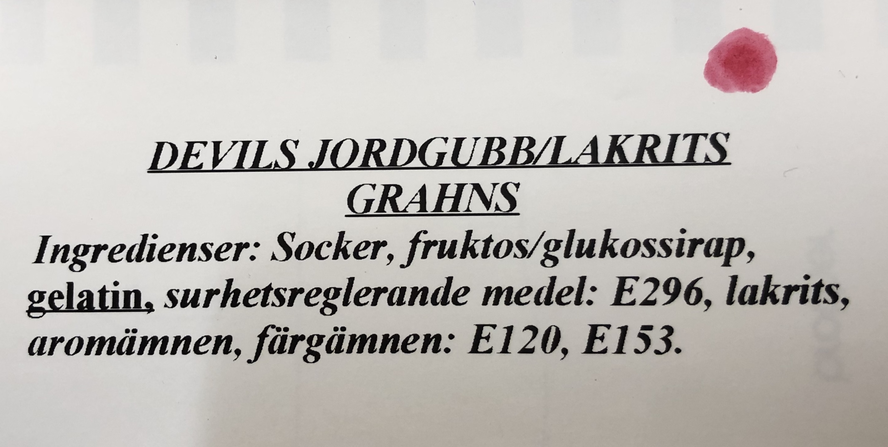 Devils jordgubb/lakrits