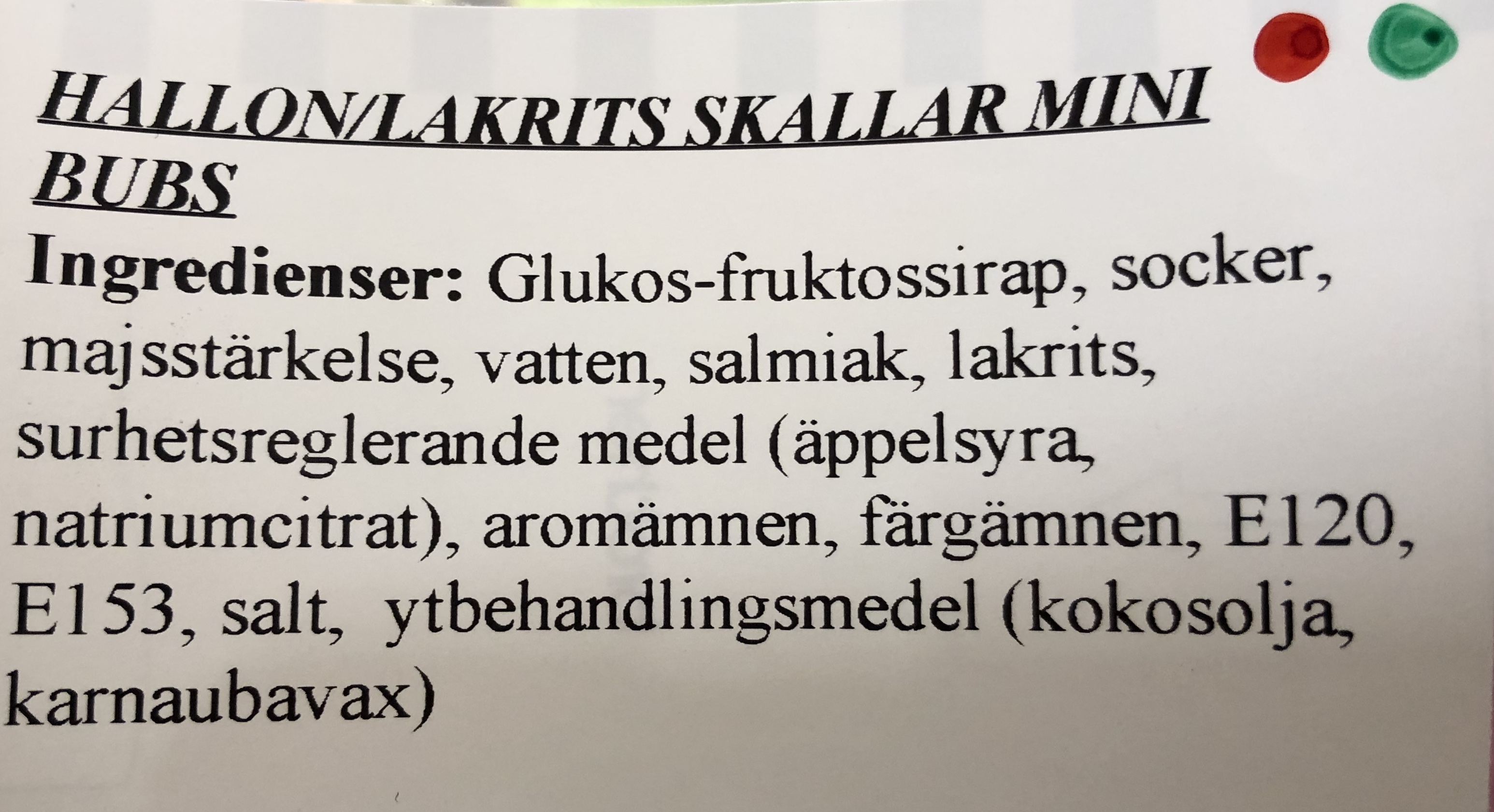 Hallon/lakrits skalle mini