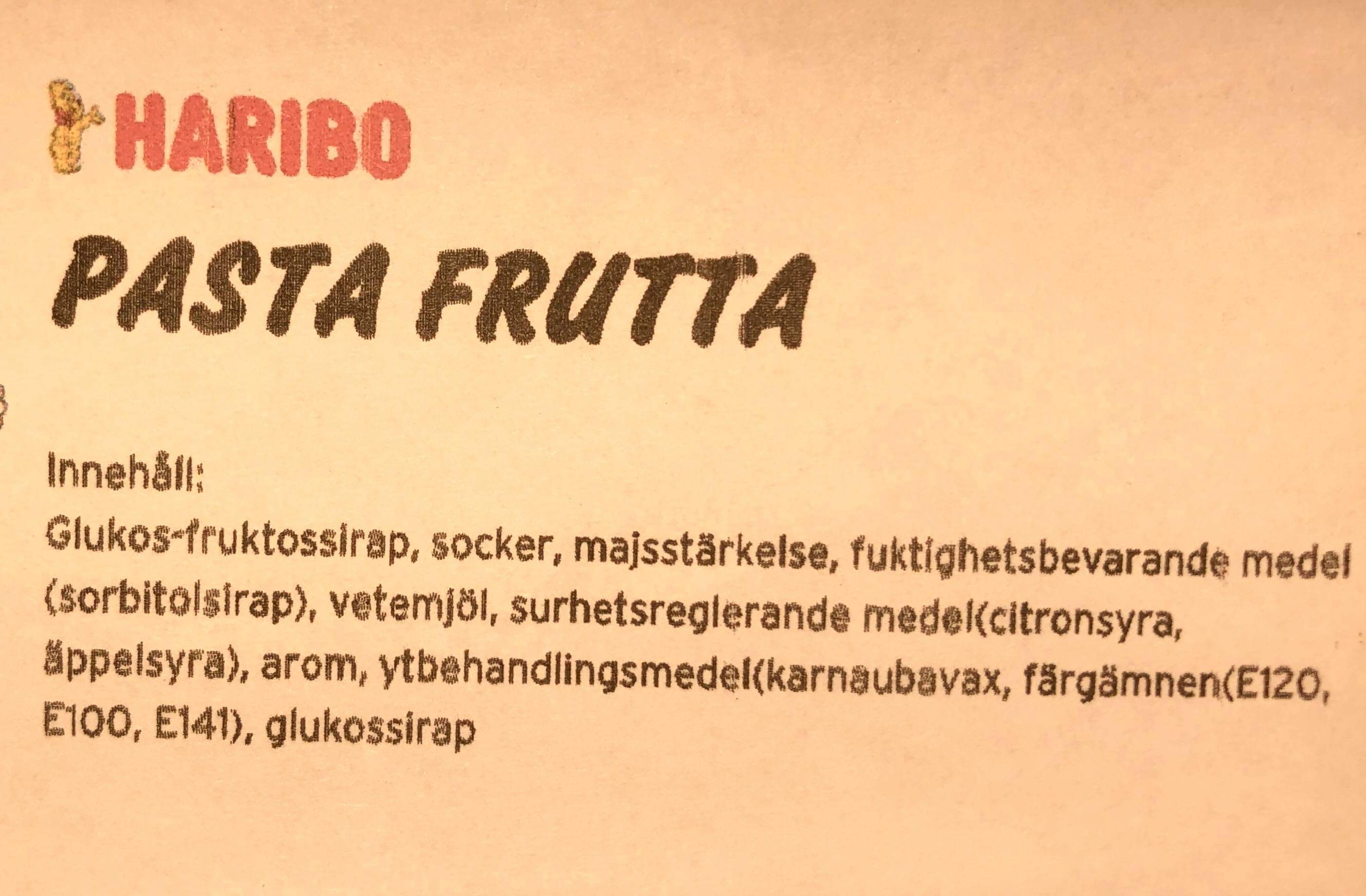 Pasta frutta