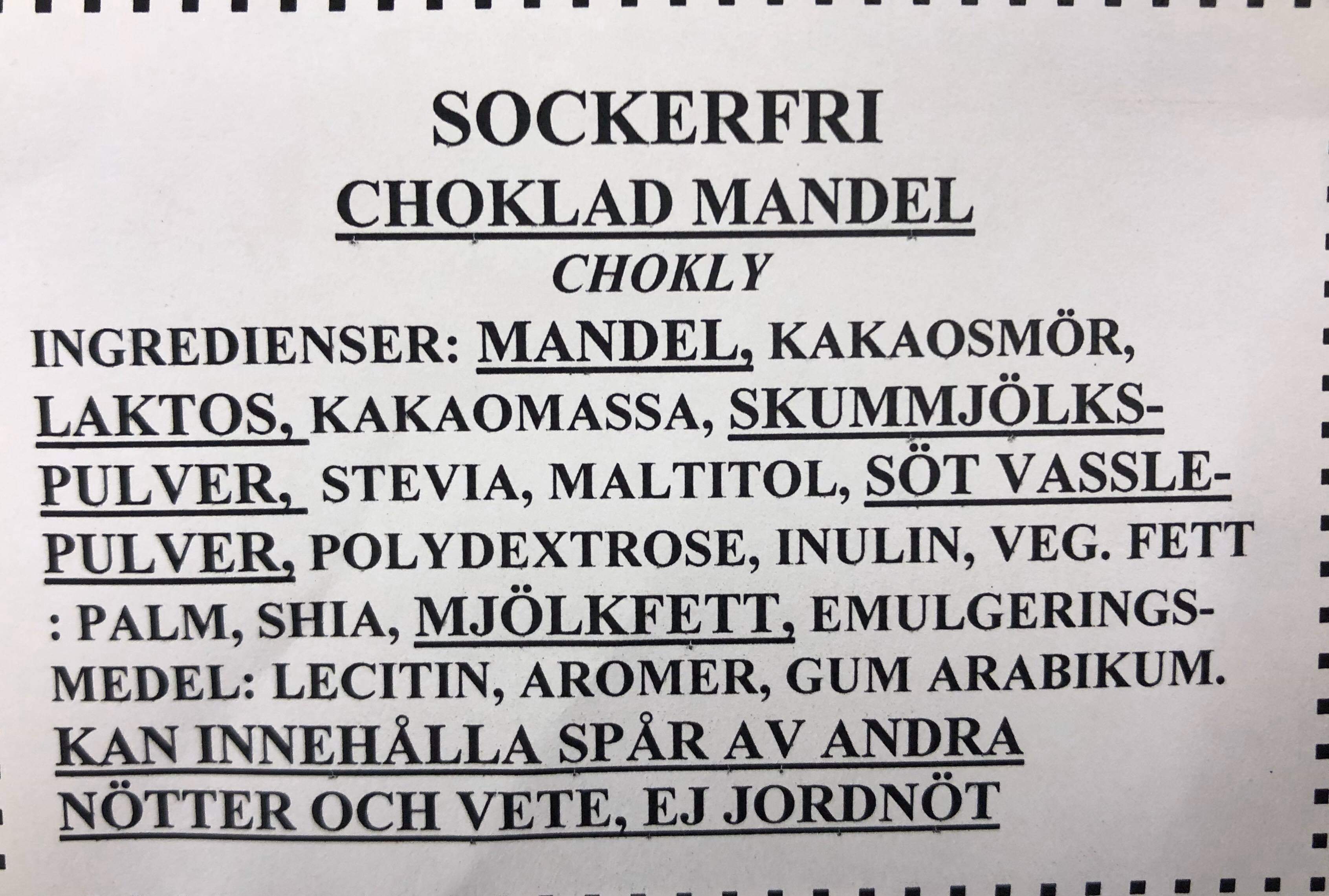 Sockerfri chokladmandel