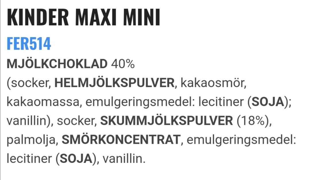 Kinder maxi mini